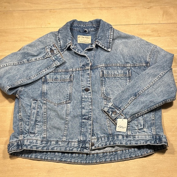 NWT We The Free Opal Swing Denim Jacket Sz S - Picture 5 of 11